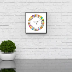 Peace, Love & Each Other - Maya Angelou - Fine Art Print -Home Furnishings Store DovesCircularFULLIMAGEROOMWHITEweb02