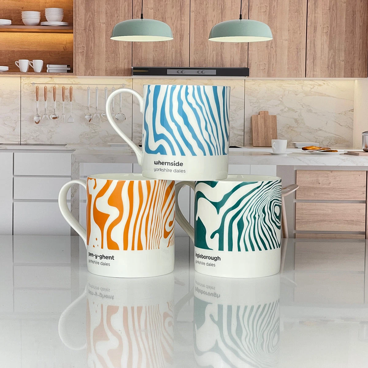 3 Peaks Of Yorkshire - Dales - Contour Mug Set Of 3 1 3 Peaks Of Yorkshire - Dales - Contour Mug Set Of 3