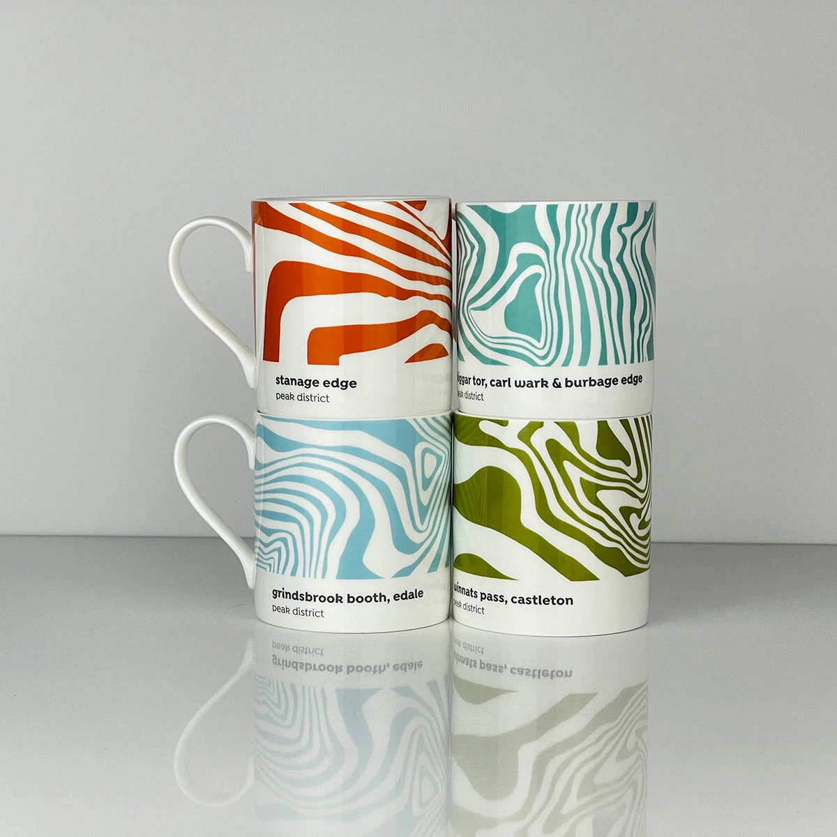 Peak District - Contour Mugs Set Of 4 - #01 2 Peak District - Contour Mugs Set Of 4 - #01 - Image 2
