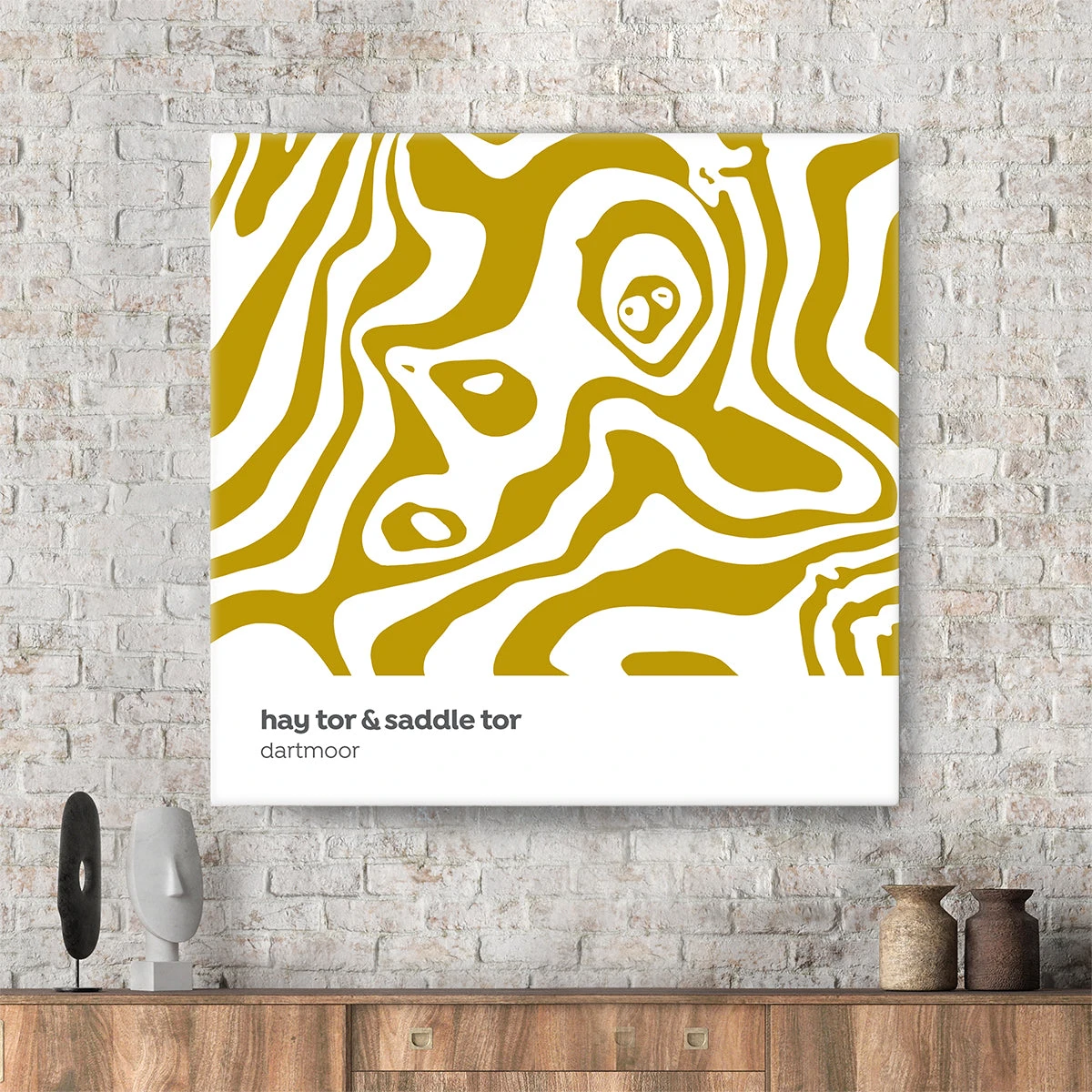 Hay Tor & Saddle Tor - Dartmoor Contour Canvas 2 Hay Tor & Saddle Tor - Dartmoor Contour Canvas - Image 2