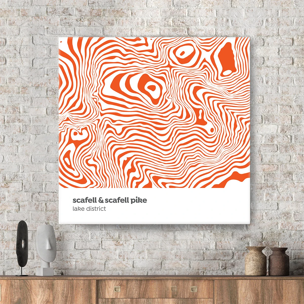 Scafell & Scafell Pike - Lake District Contour Canvas 2 Scafell & Scafell Pike - Lake District Contour Canvas - Image 2