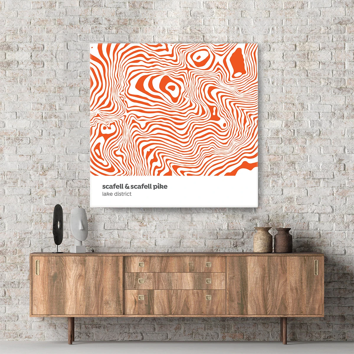 Scafell & Scafell Pike - Lake District Contour Canvas 1 Scafell & Scafell Pike - Lake District Contour Canvas