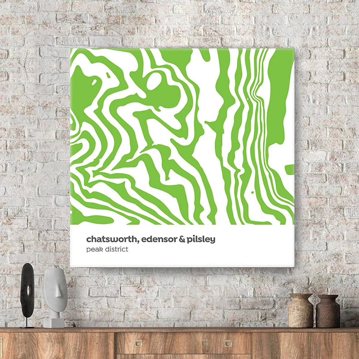 Chatsworth, Edensor & Pilsley - Peak District - Contour Range Canvas 2 Chatsworth, Edensor & Pilsley - Peak District - Contour Range Canvas - Image 2