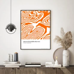 Glencoe - Aonach Eagach Ridge - Scottish Highlands Contour Print