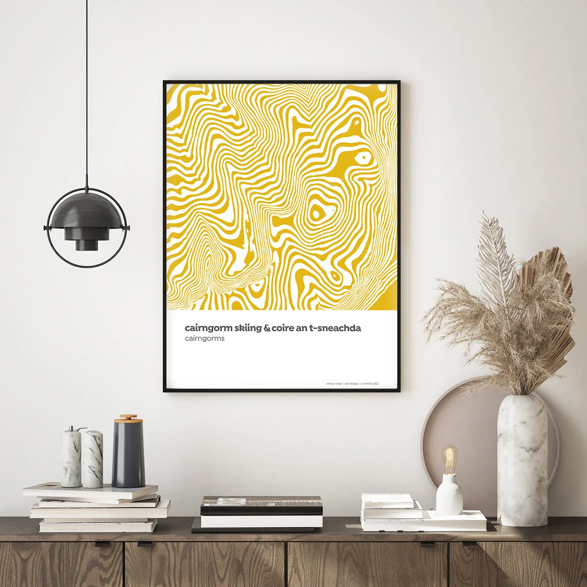 Cairngorm Mountain Skiing - Scottish Highlands - Contour Art Print 1 Cairngorm Mountain Skiing - Scottish Highlands - Contour Art Print