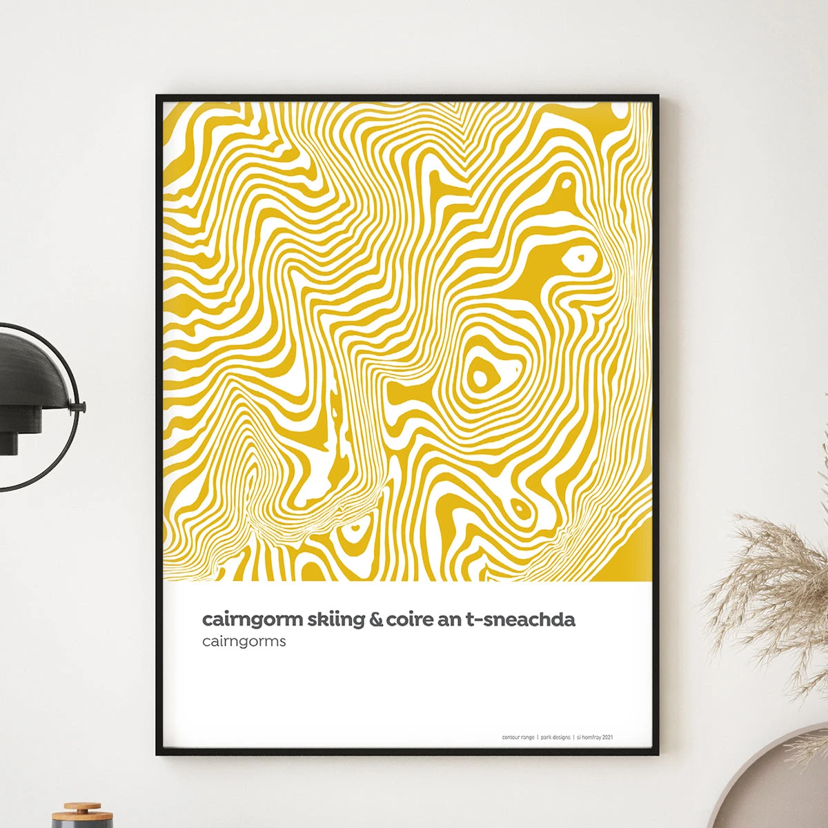 Cairngorm Mountain Skiing - Scottish Highlands - Contour Art Print 2 Cairngorm Mountain Skiing - Scottish Highlands - Contour Art Print - Image 2