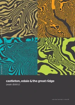 Castleton, Edale & The Great Ridge (Grey) - Peak District Contour Print -Home Furnishings Store PDCRCastleton Edale theGreatRidgeGsmll