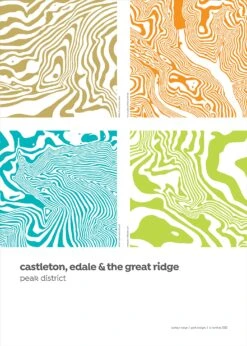 Castleton, Edale & The Great Ridge - Peak District Contour Print -Home Furnishings Store PDCRCastleton Edale theGreatRidgesmll