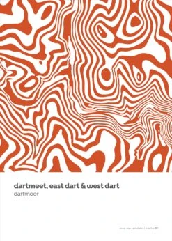 Dartmeet & The Rivers Dart - Dartmoor Contour Print -Home Furnishings Store PDCRDartmeet theRiversDart2021small