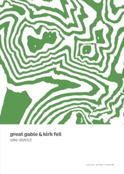 Great Gable & Kirk Fell Lake District Contour Print -Home Furnishings Store PDCRGreatGable KirkFell2022small