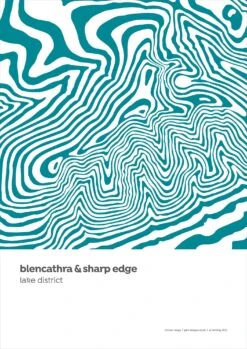 Blencathra And Sharp Edge - Lake District Contour Print -Home Furnishings Store PDCRLDBlencathra2022small