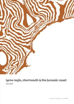 Lyme Regis & The Jurassic Coast - Contour Range Print -Home Furnishings Store PDCRLymeRegisJurassicCoast2021small