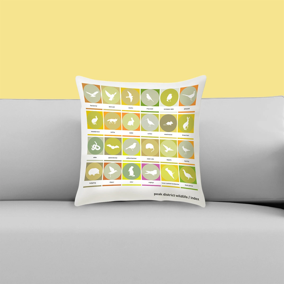 Wildlife Icons - Index - Cushion 2 Wildlife Icons - Index - Cushion - Image 2