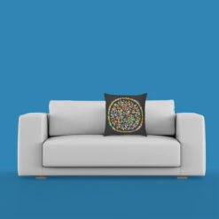 Village Leaves And The Pattern Of Colourful Experiences - Cushion -Home Furnishings Store PDCRPDxxxxxWHITEROOM46