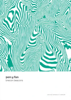 Brecon Beacons - Pen Y Fan - Contour Print -Home Furnishings Store PDCRPenYFan2021small