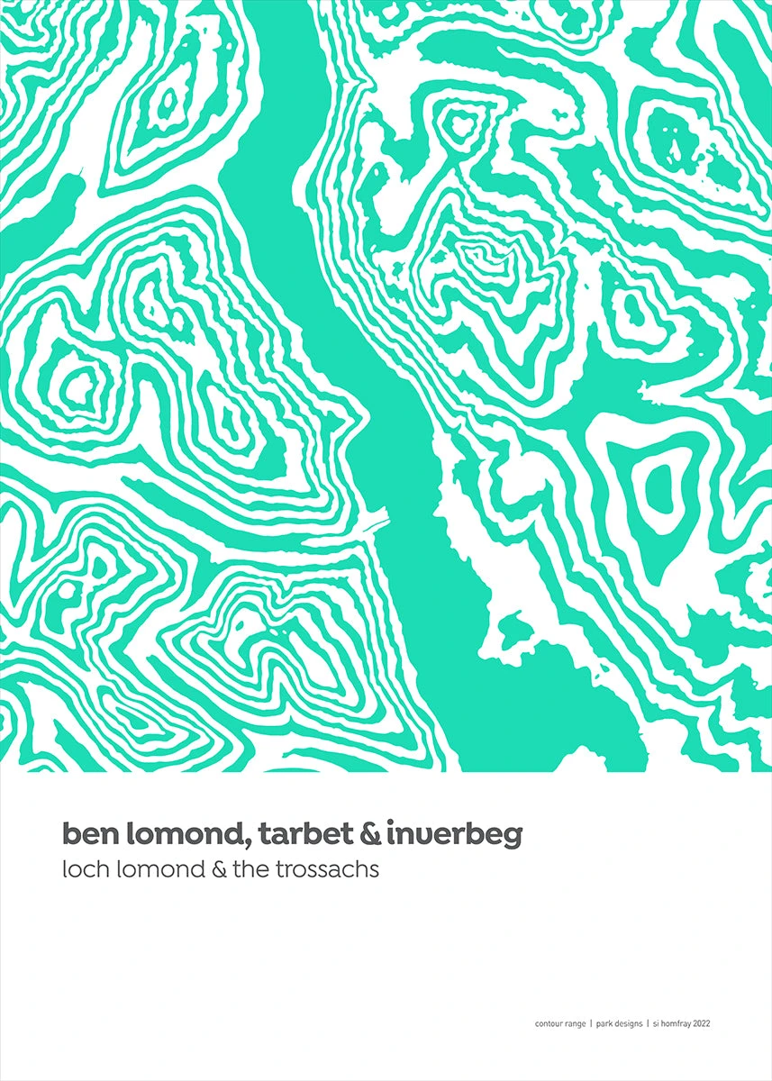 Ben Lomond, Tarbet & Inverbeg - Scottish Highlands - Contour Print 3 Ben Lomond, Tarbet & Inverbeg - Scottish Highlands - Contour Print - Image 3