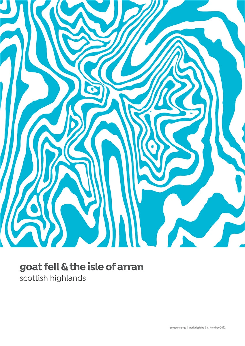 Goat Fell & The Isle Of Arran - Scottish Highlands - Contour Print 3 Goat Fell & The Isle Of Arran - Scottish Highlands - Contour Print - Image 3
