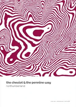 The Cheviot & The Pennine Way - Northumberland Contour Print -Home Furnishings Store PDCRTheCheviotNorthumberland2021small