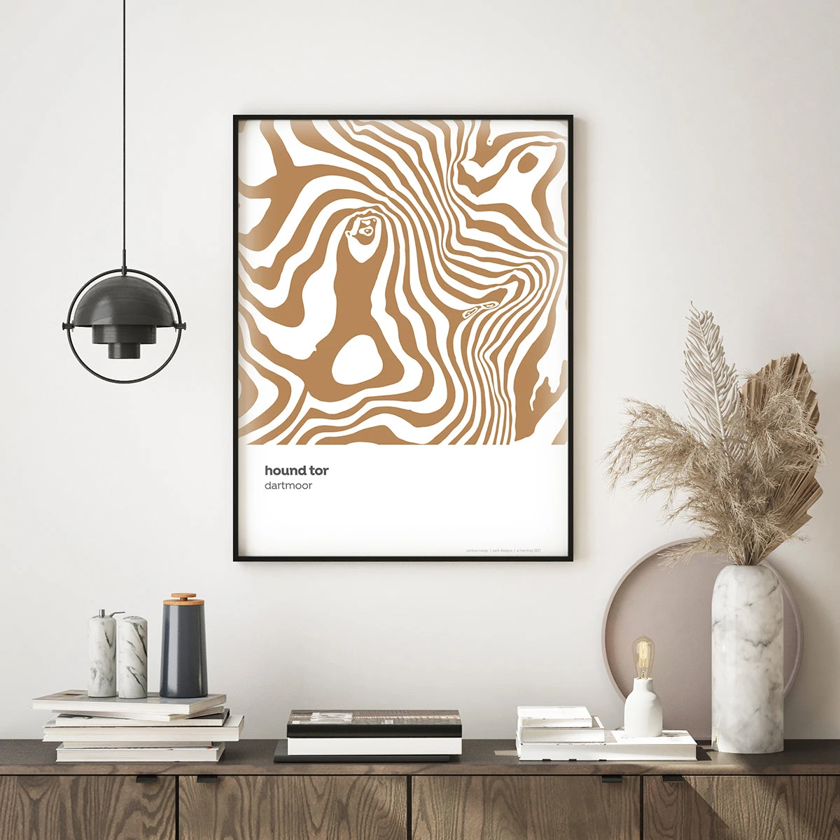 Hound Tor Dartmoor Contour Print 1 Hound Tor Dartmoor Contour Print