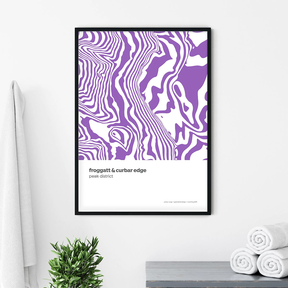 Froggatt Edge & Curbar Edge Peak District Contour Print 1 Froggatt Edge & Curbar Edge Peak District Contour Print