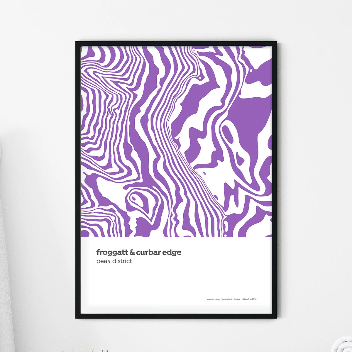 Froggatt Edge & Curbar Edge Peak District Contour Print 2 Froggatt Edge & Curbar Edge Peak District Contour Print - Image 2
