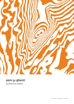 Three Peaks Of Yorkshire - Set Of 3 A3 Prints - Yorkshire Dales Contour Prints -Home Furnishings Store PDDContourPen y ghent2021rgb2A3sml