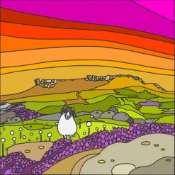 Higgar Tor From Carl Wark - Peak District - Mini Fine Art Print -Home Furnishings Store PDDPlaces HiggarTorSunset10cmsqweb