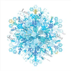 Christmas Cards - Iconic - Super Snowflake & Red Deer - Set Of 8 -Home Furnishings Store PDDSnowflakeandWordsSmall