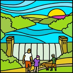 Derwent Dam - Ladybower - Peak District - Mini Fine Art Print -Home Furnishings Store PDDerwentDam familyPRINT1200sq