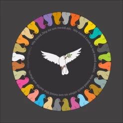 Peace, Love & Each Other - G - Maya Angelou - Fine Art Print -Home Furnishings Store PDDovesCircularBLACKsmallweb