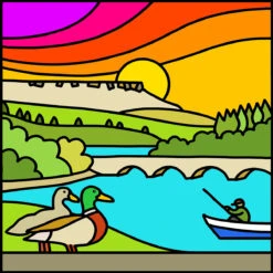 Gone Fishing - Ladybower - Peak District - Mini Fine Art Print -Home Furnishings Store PDGoneFishingLadybower10cmWeb