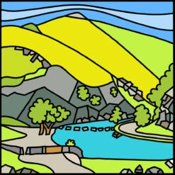 Illam Stepping Stones - Peak District - Mini Fine Art Print -Home Furnishings Store PDIlamsteppingstones1200pxsq