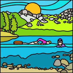 Wild Swimming - Blea Tarn - Lake District - Mini Fine Art Print -Home Furnishings Store PDLDIdyllBleaTarnv3.0 Small