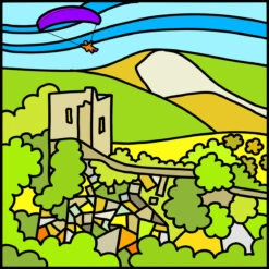 Peveril Castle - Castleton - Peak District - Mini Fine Art Print -Home Furnishings Store PDPeverilCastleMamTorCastletonv2.01200sq