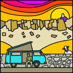 Van Life - Peak District - Gritstone Edge - Mini Fine Art Print -Home Furnishings Store PDStanage10cmsqPRINTweb