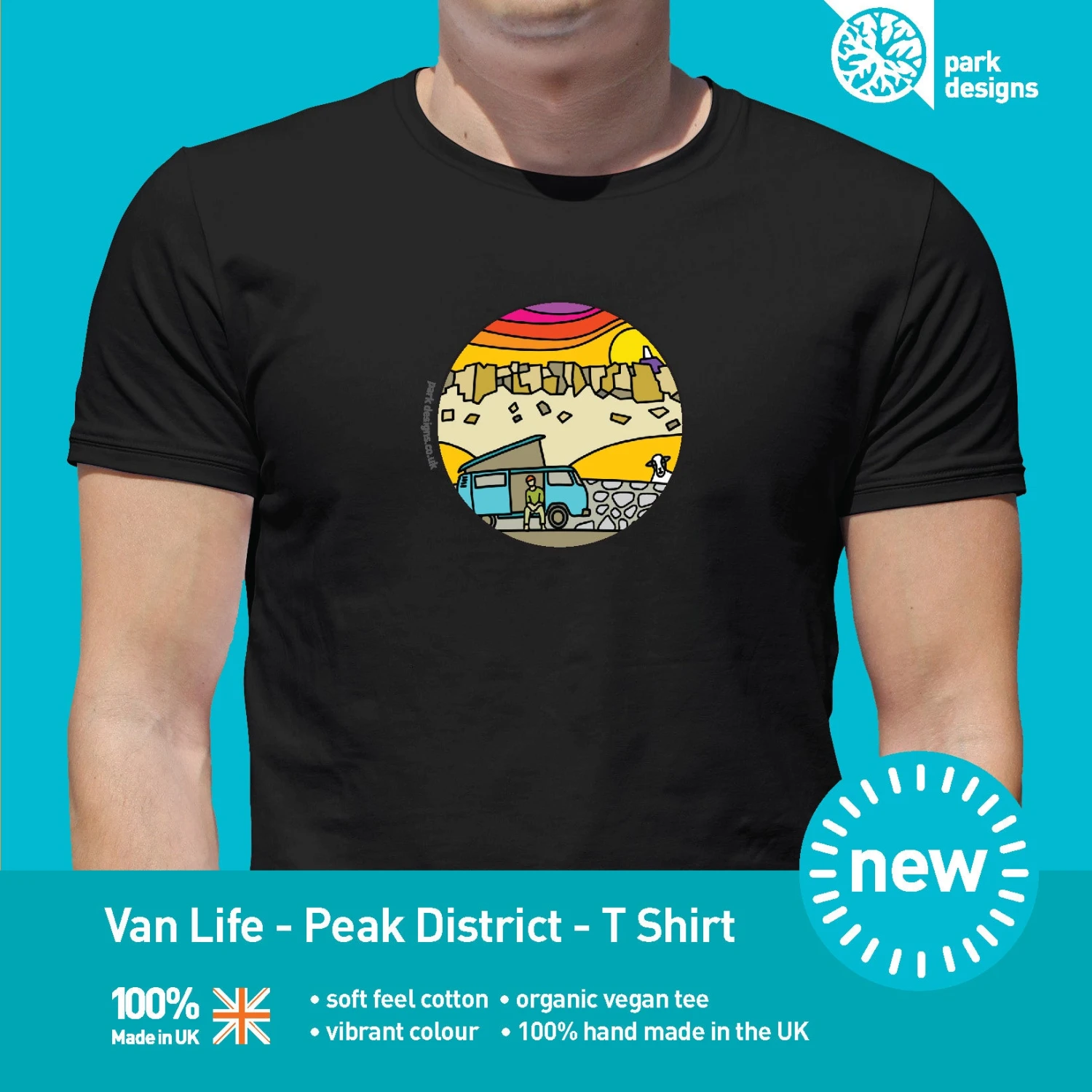 Van Life - Peak District - Gritstone Edge - Design T Shirt 5 Van Life - Peak District - Gritstone Edge - Design T Shirt - Image 5