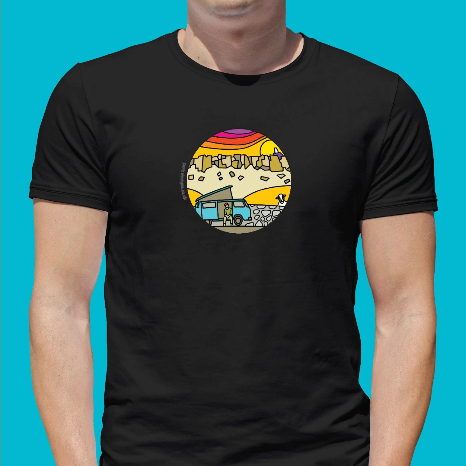 Van Life - Peak District - Gritstone Edge - Design T Shirt 1 Van Life - Peak District - Gritstone Edge - Design T Shirt