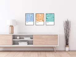 Three Peaks Of Yorkshire - Set Of 3 A3 Prints - Yorkshire Dales Contour Prints -Home Furnishings Store PDYDA3PortraitSetof3ROOMWIDE