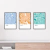 Three Peaks Of Yorkshire - Set Of 3 A3 Prints - Yorkshire Dales Contour Prints