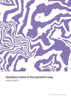 Bleaklow Moor & The Pennine Way, Peak District Contour Print -Home Furnishings Store PD CR Bleaklow The Pennine Way smll
